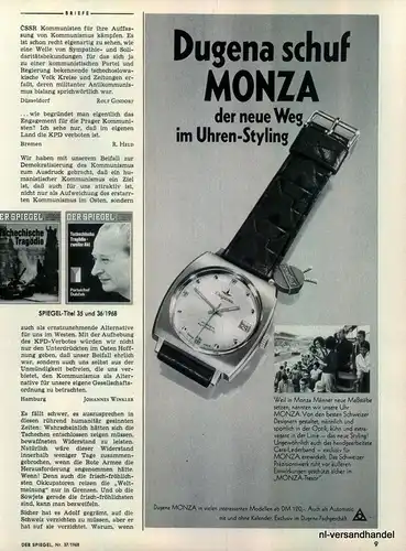 DUGENA-AUTOMATIC-1968-Reklame-Werbung-genuine Advert-La publicité-nl-Versand