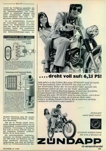 ZÜNDAPP-6,25PS-1971-Reklame-Werbung-genuine Advert-La publicité-nl-Versandhandel