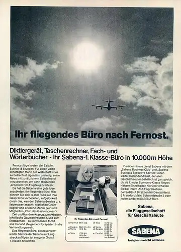 Sabena-Airlines-1975-Reklame-Werbung-airline print ad-Aerolíneas Publicidad