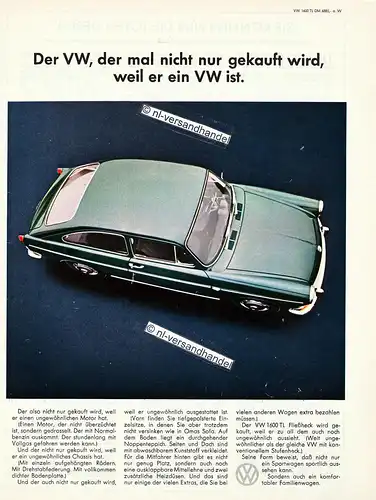 VW-1600-TL-1967-Reklame-Werbung-genuine Advertising - nl-Versandhandel 