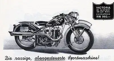 Victoria - Motorrad-Programm - Prospekt - 1937 -  Deutsch -  nl-Versandhandel