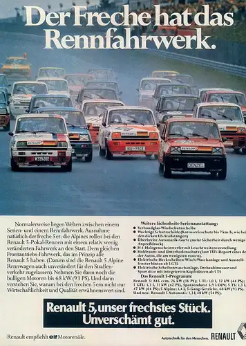 Renault-R5-Alpine-1978-Reklame-Werbung-automobile print ad-Automóvil Publicidad