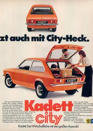 Opel-Kadett-City-1975-Reklame-Werbung-genuineAdvertising-nl-Versandhandel