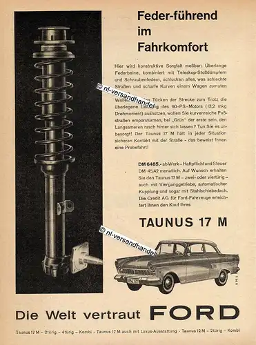 Ford-Taunus-17M-1960-03-Reklame-Werbung-genuine Advertising -nl-Versandhandel