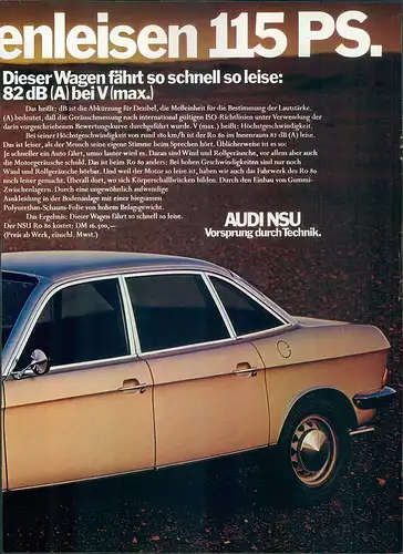 NSU-Ro80-II-1971-Reklame-Werbung-genuine Advert-La publicité-nl-Versandhandel