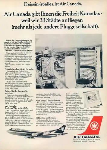 Air-Canada-1974-Reklame-Werbung-airline print ad-Aerolíneas Publicidad