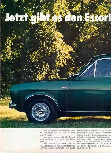 Ford-Escort-II-1969-Reklame-Werbung-genuine Advert-La publicité-nl-Versandhandel