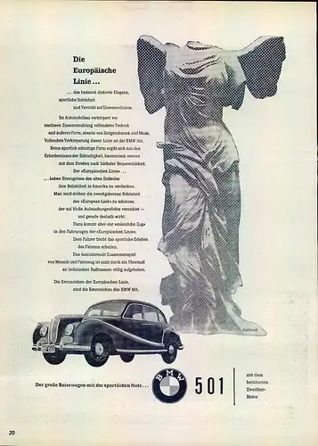 BMW-501-II-1954-Reklame-Werbung-genuine Advert-La publicité-nl-Versandhandel