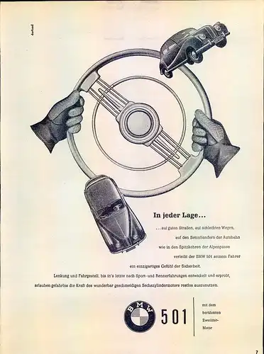 BMW-501-1954-Reklame-Werbung-genuine Advert-La publicité-nl-Versandhandel