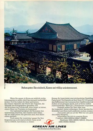 Korean-Air-Lines-1976-II-Reklame-Werbung-airline print ad-Aerolíneas Publicidad