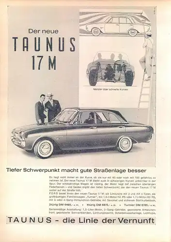 Ford-Taunus-17m-1960-Reklame-Werbung-vintage print ad-Publicidad