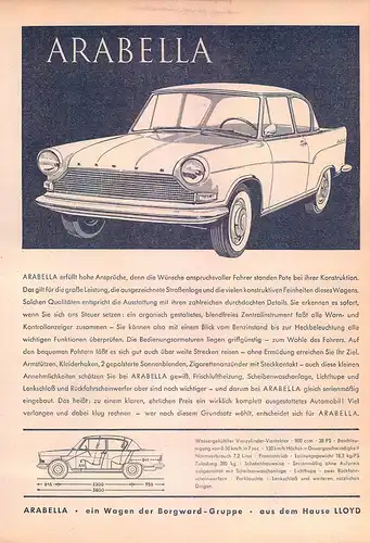 Borgward-Arabella-1960-II-Reklame-Werbung-vintage print ad-Publicidad