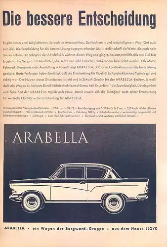 Borgward-Arabella-1960-Reklame-Werbung-vintage print ad-Publicidad 
