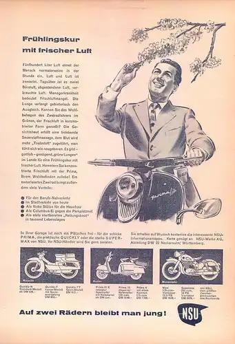 NSU-Prima-1960-III-Reklame-Werbung-vintage print ad-Publicidad