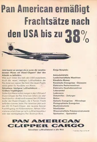 Pan-American-Clipper-Cargo-1960-Reklame-Werbung-vintage print ad-Publicidad