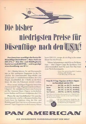PanAmerican-Jet-Clipper-Boston-1960-Reklame-Werbung-vintage print ad-Publicidad