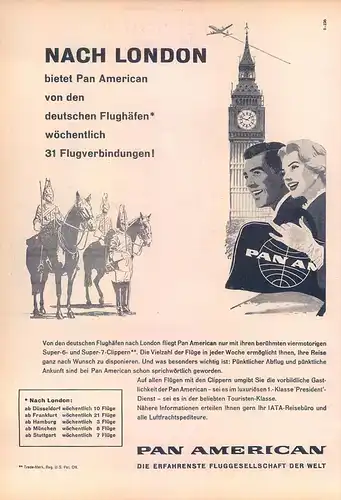 Pan American-Super-6-1959-Reklame-Werbung-vintage print ad-Publicidad