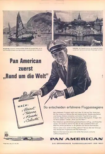 Pan American-Clipper-1959-Reklame-Werbung-vintage print ad-Publicidad 