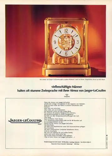 Jaeger-LeCoultre-1969-Reklame-Werbung-vintage watch-print ad-Publicidad Reloj