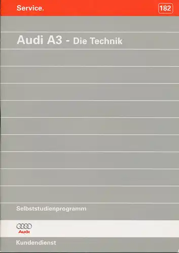 Audi A3 - Die Technik - Selbststudienprogramm - 07/96  - nl-Versandhandel
