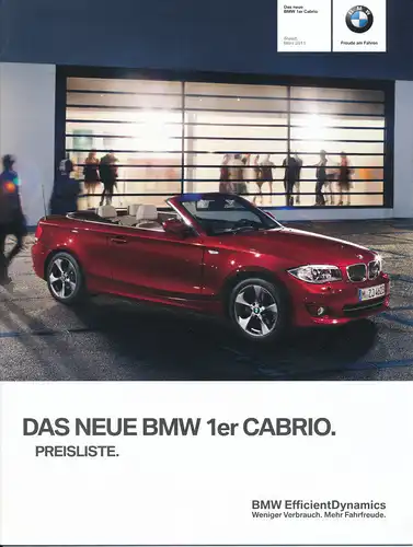 BMW 1er - Cabrio -135i -123d - Preisliste- 03/11 - Deutsch - nl-Versandhandel