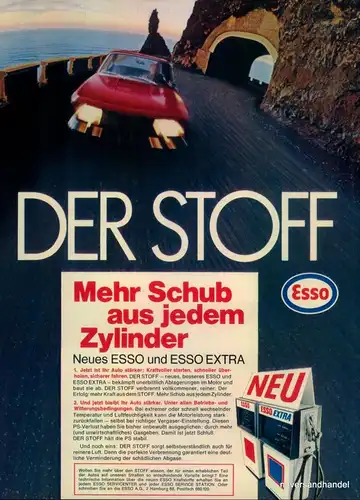 ESSO-EXTRA-1971-Reklame-Werbung-genuine Advert-La publicité-nl-Versandhandel