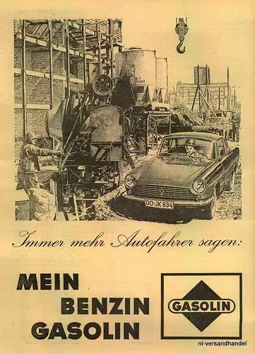 GASOLIN-1965-ORIGINAL-Reklame-Werbung-genuine Ad-La publicité-nl-Versandhandel