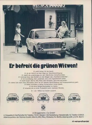 Morris-1300-1969-Reklame-Werbung-genuine Advert-La publicité-nl-Versandhandel