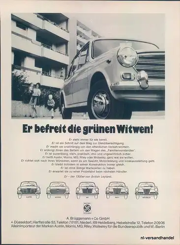 Morris-1300-1969-Reklame-Werbung-genuine Advert-La publicité-nl-Versandhandel