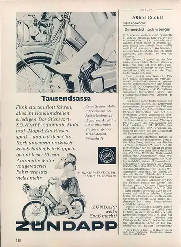 Zündapp-MoFa-1971-Reklame-Werbung-genuine Advert-La publicité-nl-Versandhandel