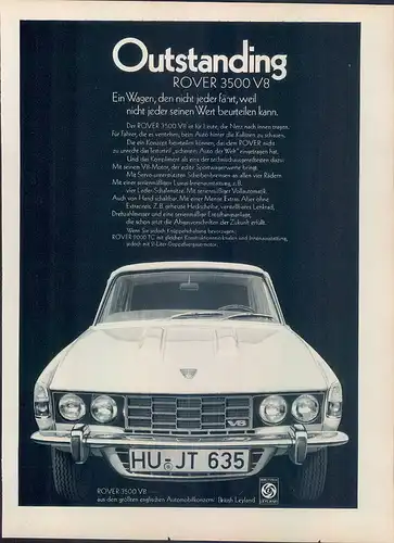Rover-3500-V8-1971-Reklame-Werbung-genuine Advert-La publicité-nl-Versandhandel