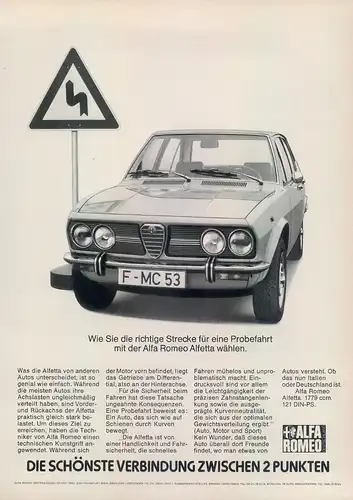 Alfa-Romeo-Alfetta-1974-Reklame-Werbung-vintage print ad-Vintage Publicidad