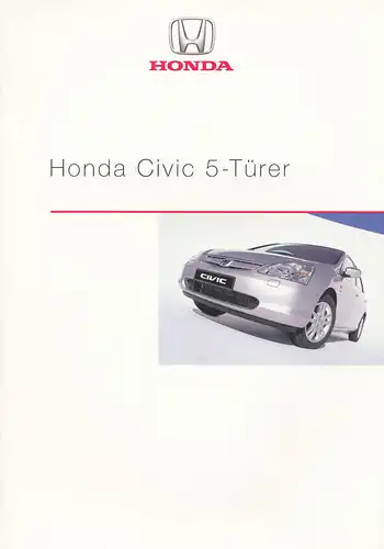 Honda - Civic - 5 Türer - Prospekt - 03/2001 - Deutsch - nl-Versandhandel
