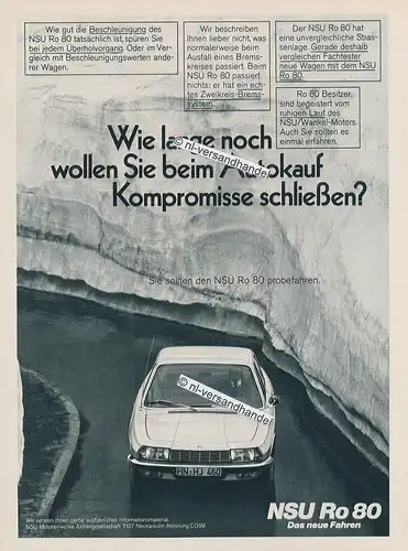 NSU-RO80-1969-Reklame-Werbung-genuine Advertising-nl-Versandhandel