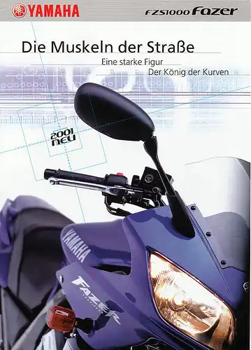 Yamaha - FZS 1000 - Fazer - Prospekt  - 2001 -  Deutsch - nl-Versandhandel