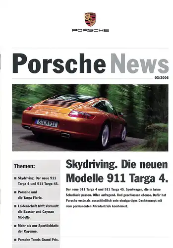 Porsche - News -  03.06 -  Magazin - 911 Targa 4S -  Deutsch -  nl-Versandhandel