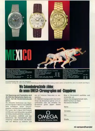OMEGA-GENEVE-1968-Reklame-Werbung-genuine Advert-La publicité-nl-Versandhandel