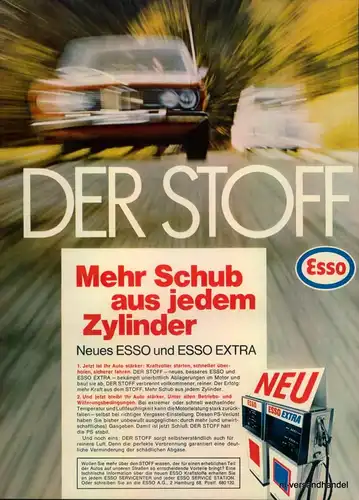 ESSO-KRAFTSTOFF-´71-Reklame-Werbung-genuine Advert-La publicité-nl-Versandhandel