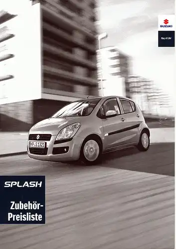 Suzuki -Splash-Zubehör-Prospekt+Preisliste - 07/08 - Deutsch - nl-Versandhandel