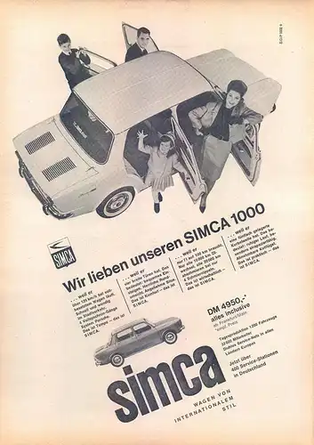 Simca-1000-1963-II-Reklame-Werbung-genuineAdvertising-nl-Versandhandel