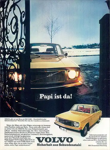 Volvo-1970-Reklame-Werbung-genuine Advert-La publicité-nl-Versandhandel