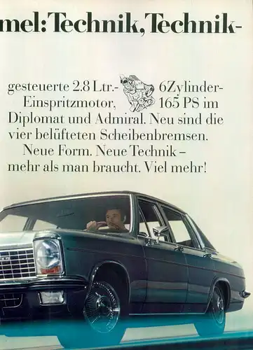 Opel-Admiral-1969-Reklame-Werbung-genuine Advert-La publicité-nl-Versandhandel