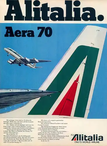 Alitalia-Aera70-1970-Reklame-Werbung-vintage print ad-Vintage Publicidad-老式平面广告