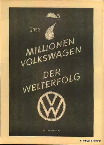 VW-MILLIONÄR-1964-RETRO-Reklame-Werbung-genuine Ad-La publicité-nl-Versandhandel