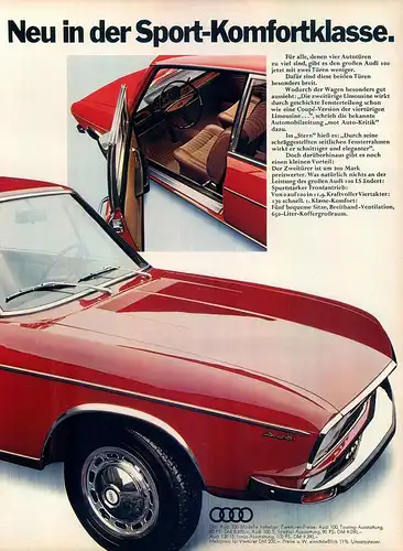 Audi-100-LS-Zweitürer-1969-Reklame-Werbung-vintage print ad-Publicidad 