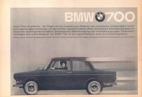 BMW-700-1960-III-Reklame-Werbung-vintage print ad-Publicidad