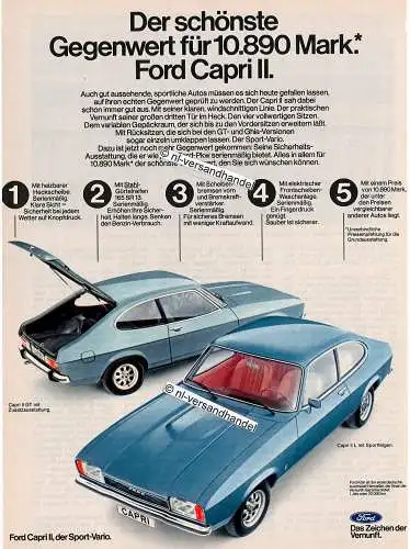 Ford-Capri-II-1975-Reklame-Werbung-genuine Advertising -nl-Versandhandel 