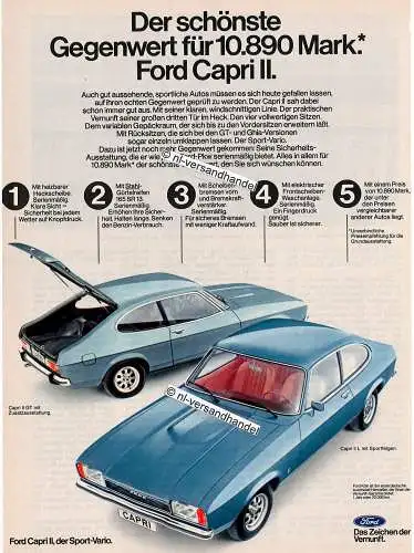 Ford-Capri-II-1975-Reklame-Werbung-genuine Advertising 