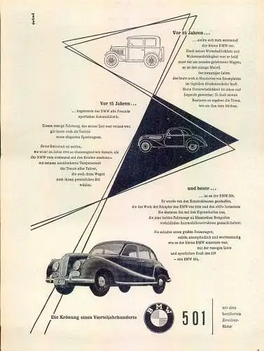 BMW-501-IV-1954-Reklame-Werbung-genuine Advert-La publicité-nl-Versandhandel