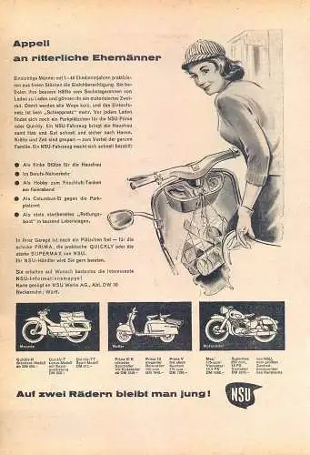 NSU-Prima-1960-IV-Reklame-Werbung-vintage print ad-Publicidad